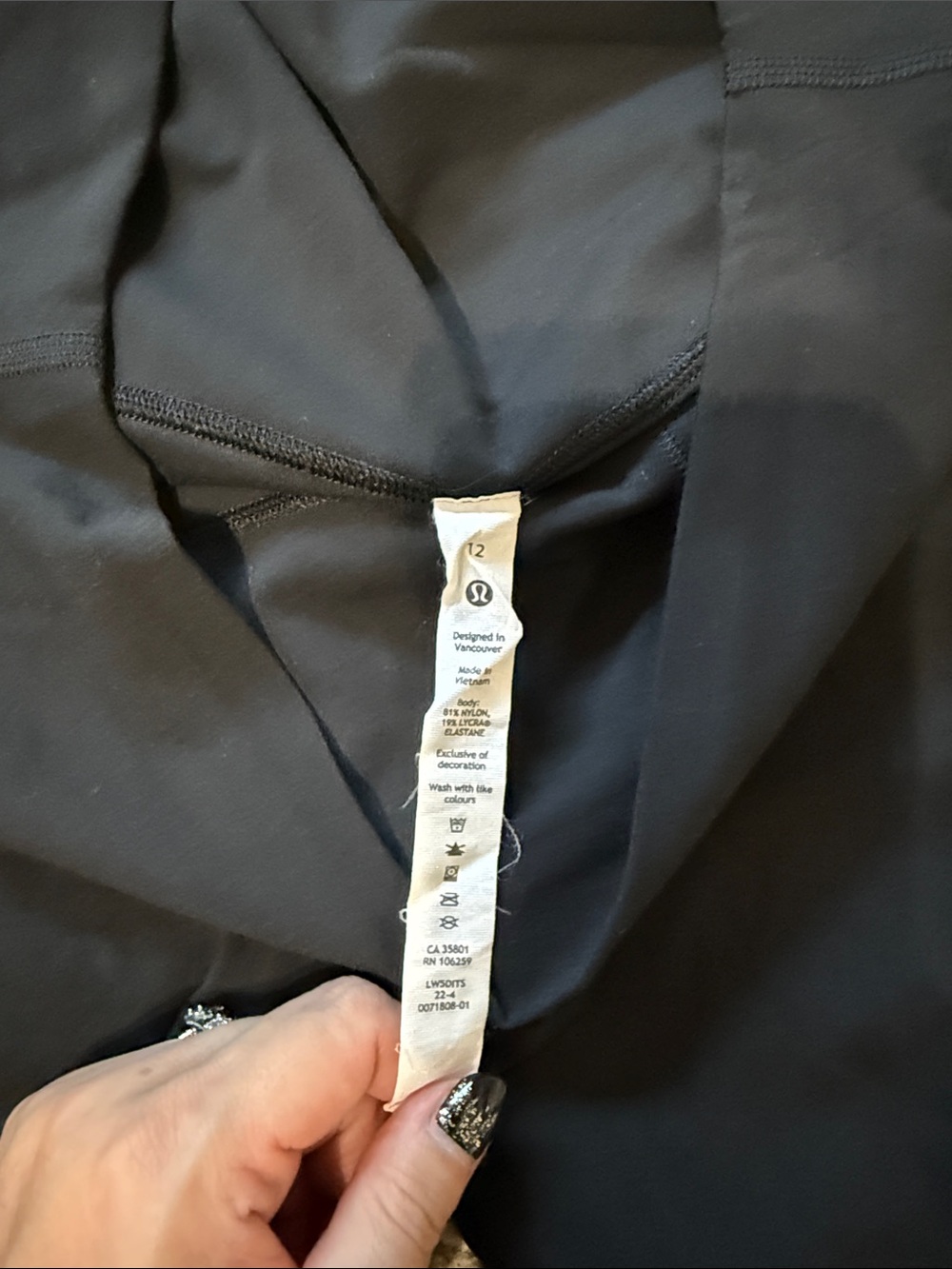 Lululemon Black Leggings, 28 inch inseam - Picture 3 of 3